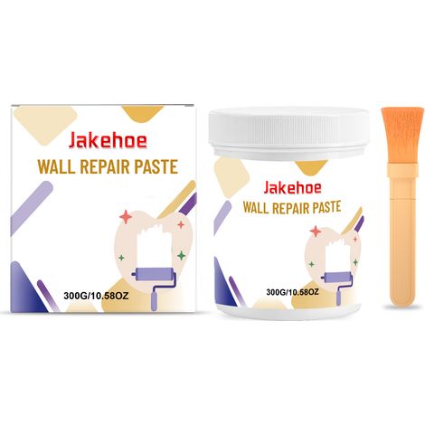Pâte de réparation murale multifonctionnelle JAKEHOE pour le rebouchage et l'entretien des fissures et trous dans les murs de la maison, pour une esthétique et une praticité au quotidien, 300 g, pince (1/5)
