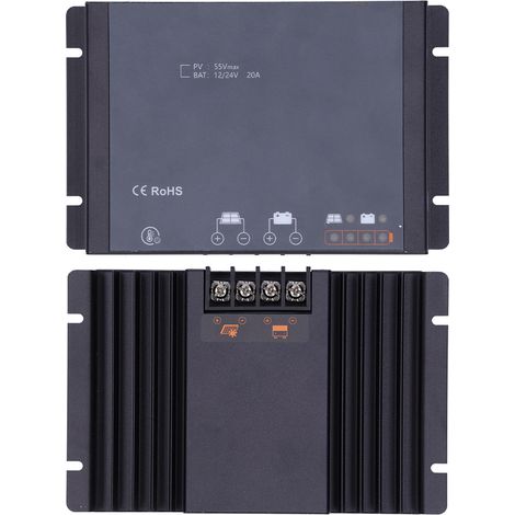 Solarladeregler MPPT mit automatischer Fokusnachführung, wasserdicht, mit Bluetooth, 20 A, DC 12/24 V (1/5)