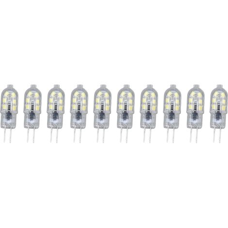 Lot de 10 Ampoules LED G4 2835 Transparentes Culot Broche 220V pour Camping-Car Placard Éclairage Extérieur 6500K Blanc (1/5)