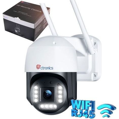 Ctronics 4K Caméra Surveillance Extérieure, WiFi 2,4/5Ghz, Détection Humaine/Véhicule et Suivi Auto, Carte TF et Cloud (1/5)