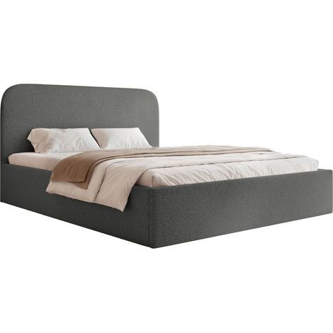 Selsey Sonvivo - Polsterbett 160x200 mit Bettkasten, Bouclé, dunkelgrau (1/5)