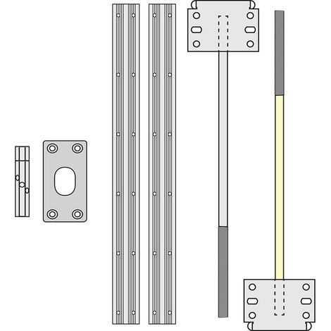 HERRAJES ALK enderezador puerta split reg.centro 2000mm , KYA Sistema de enderezador para puertas de longitud mínima 2000mm. Regulación central.El kit del enderezado