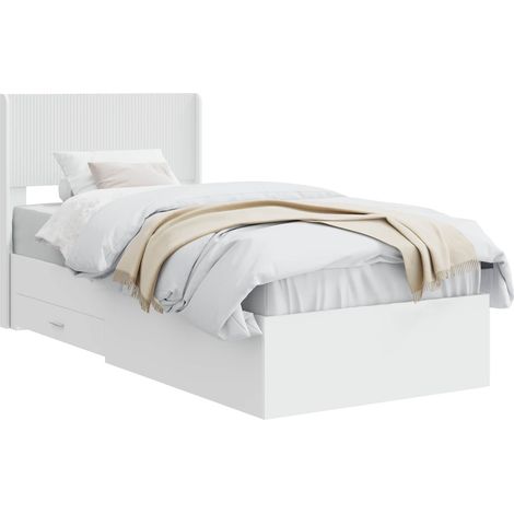 Estructura de cama con almacenamiento y cabecero Blanco vidaXL (1/5)