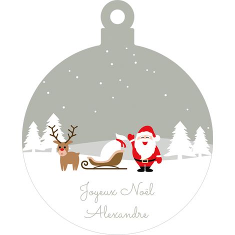Décoration de Noël en plexiglass à personnaliser avec un prénom - Cadeau Noël original, décoration sapin - Modèle Duo de Noël (1/3)