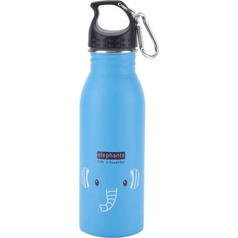 K601 Gourde Isotherme en Acier Inoxydable pour Enfants avec Motif Éléphant Bleu Mignon (1/5)