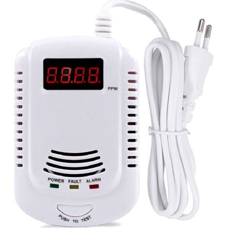 Rilevatore di gas Tigrezy, monitor di gas con sensore plug-in, allarme acustico e display LED