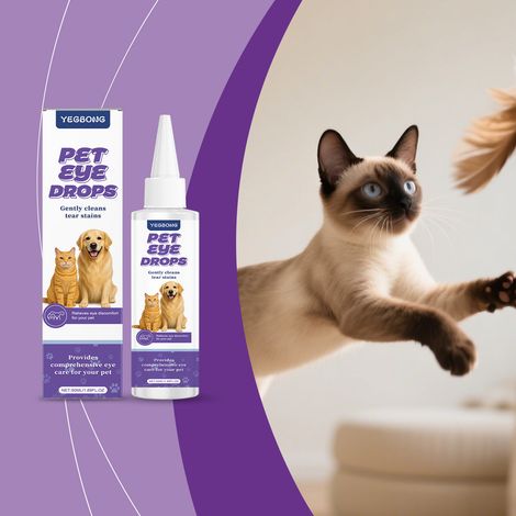 Formule douce pour les yeux des animaux, adaptée aux chiens et aux chats, nettoie le contour des yeux et laisse les yeux de votre animal brillants et clairs. – 50 ml (1/5)
