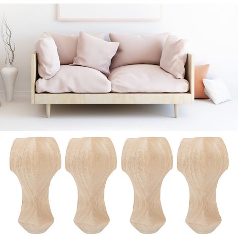 Pieds de table en bois massif sculpté, pieds de meubles de style européen, pieds apparents pour canapé, table basse, meuble TV, 12 x 6 cm