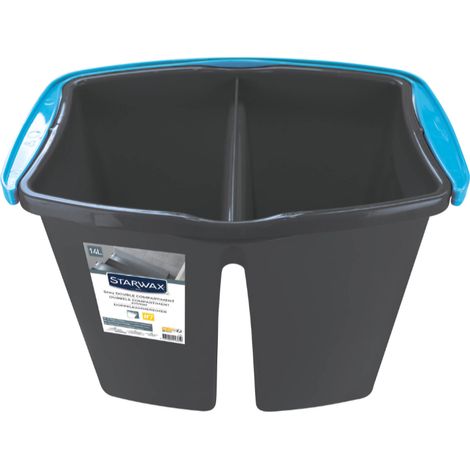 Starwax – Seau double bac 14L 1645 – Séparation eau propre et sale – Idéal pour nettoyage professionnel – Conception ergonomique