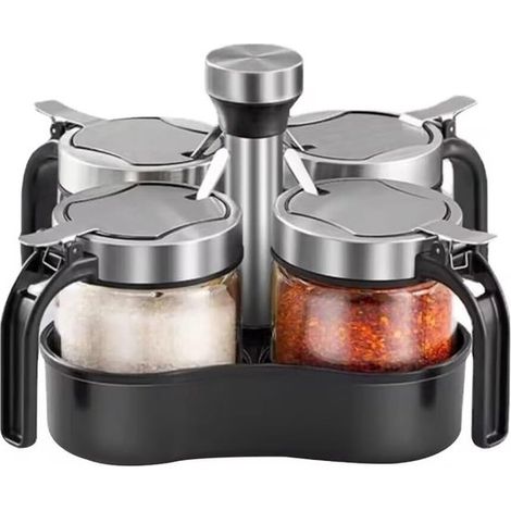 Drehbare Gewürzgläser – 360° drehbar – 4 Stück – 300 ml (1/5)