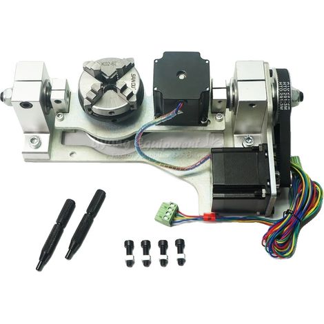 Machine de fraisage CNC, rapport de réduction d'axe quatrième 4:1, rapport de réduction d'axe cinquième 5:1, serrage maximum 40mm / 70mm, hauteur du centre de l'axe quatrième 55mm, poids 6kg (1/5)
