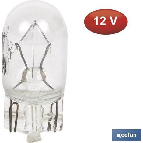 Ampoule W5W 12V pour voiture et moto, verre transparent, homologuée ECE 12pcs