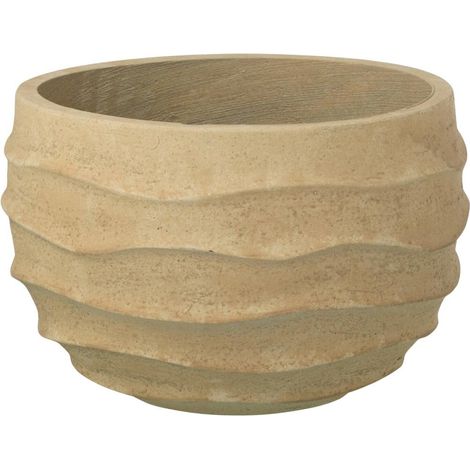 Cache-Pot Déco en Ciment "Roca" 38cm Beige (1/3)
