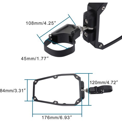 GOOFIT motorcycle rearview mirror/rearview mirror, suitable for all types of motorcycles. (1/4)