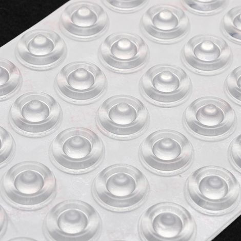 50 Stück transparentes Schutzpolster, selbstklebendes weiches Silikon-Pad, keine Spuren, transparente Klebestopper, Türdämpfer, transparenter Silikon-Stoßfänger für Türknäufe (1/4)