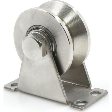 Roues en Acier avec Rainure en V, Poulie de Levage, Poulies pour Cordes en Acier, Poulie Inox Poulie, Roulette à Rainure en V, Diamètre de la Poulie 48mm, Capacité de Poids 150kg (1/5)