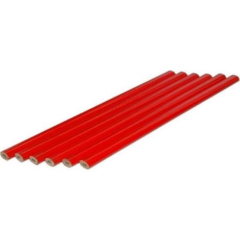 Crayons de Menuisier - Lot de 6 x 250 mm - Bois, Précision et Marquage Durable, Pro, 6 pcs - D-Work