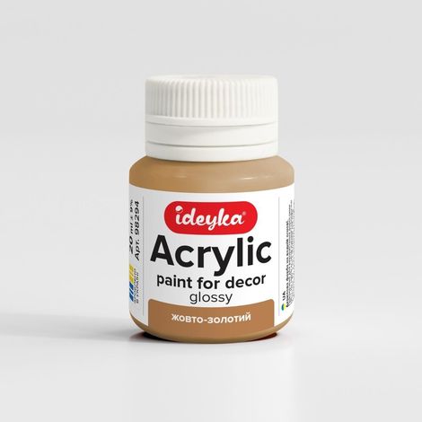 Pintura acrílica color oro amarillo, 20 ml.