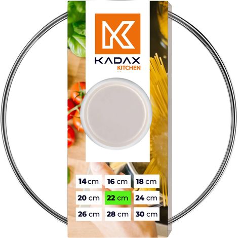 Tapa de vidrio resistente al calor para cacerola, 22 cm de diámetro, compatible con diversos utensilios de cocina, conserva el calor y el sabor, con certificación CE/UE. (1/5)