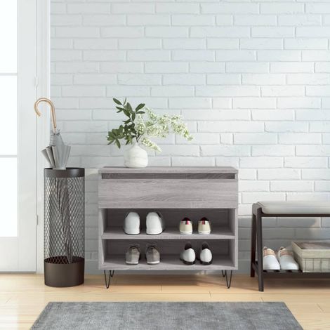 Schuhregal Grau Sonoma 70x36x60 cm Holzwerkstoff (1/5)