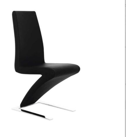 Pack de 2 sillas modelo Paloma en polipiel negro, 46 x 69 x 99/48 cm (largo x ancho x alto) (1/2)