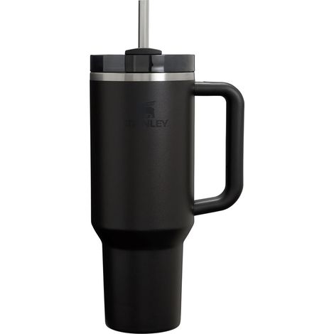 STANLEY 1913 Quencher H2.0 FlowState Trinkbecher 1.2L - Black Kühlt 11 Std. - 48 Std. eisgekühlt - Mit Strohhalm, Griff und Deckel - Spülmaschinenfest - BPA-frei