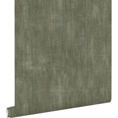 papier peint effet béton vert olive grisé - ESTAhome (1/5)