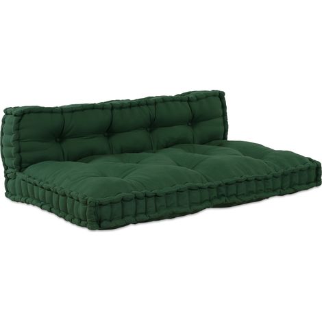 Pallet Sofa Kissen Grün Stoff vidaXL
