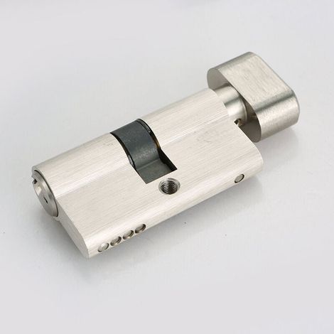 Cylindre de Serrure à Bouton 30x30 mm pour Porte Extérieure/Entrée, 4 Goupilles, 3 Clés, Nickelé (1/3)