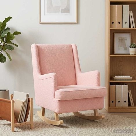 vidaXL Chaise à bascule Rose 62 x 80 x 85 cm Bouclé (1/5)