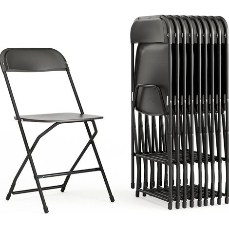 ORION91 Silla Plegable ANDROMEDA Polietileno y Estructura Metálica Color Negro (44x44x80 cm) Comedor Camping Oficina Salón Teletrabajo Hostelería Restaurante Cocina - SpazioLuzio - Unidad (1/5)