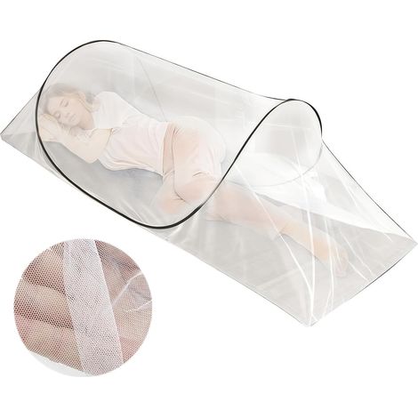 Moustiquaire pliable, moustiquaire de voyage avec fermeture éclair, anti-moustiques 360°, pour tente, voyage, camping, maison, noir (1/5)