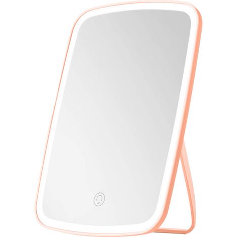 1 Miroir de maquillage tactile, luminosité LED réglable, rechargeable USB, pliable et portable pour voyage (1/5)