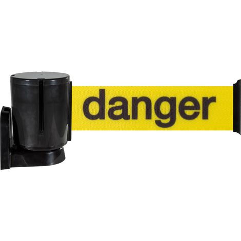 Enrouleur mural sangle Jaune Danger 10m x 100mm - 2801126 (1/4)