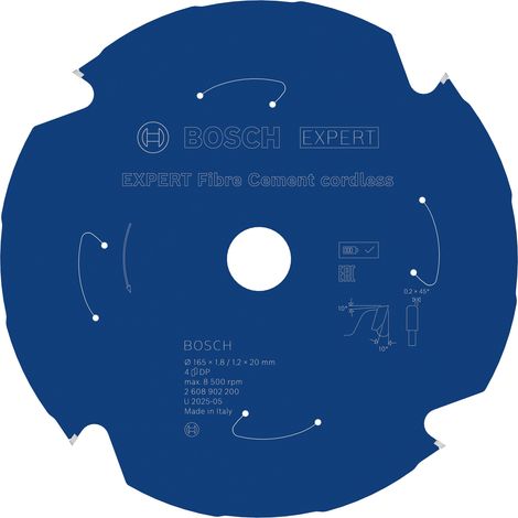 Bosch EXPERT Fibre Cement Circular Saw Blade 165 x 1.8/1.2 x 20mm T4 2608902200 (1/5)