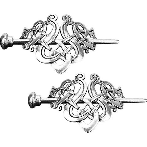 2 Pinces Cheveux Celtiques Viking Rtro Lgantes, Pinces Cheveux Noues, Accessoires Pour Cheveux Viking, Cheveux De Style Irlandais, Barres Pince (1/5)