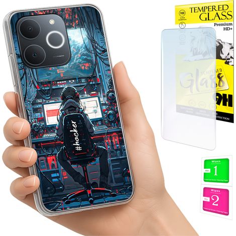 Funda para Realme Note 70T con cubierta trasera y cristal 9H. (1/5)