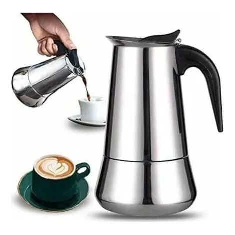 Cafetière italienne - JIANGZHA - 2 tasses - Acier inoxydable - 100ml - Design élégant (1/5)