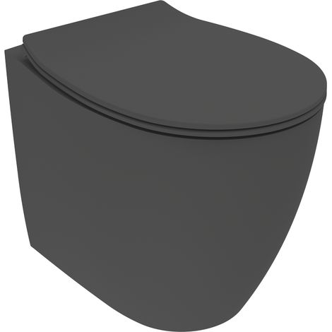 Mattschwarzes Stand-WC 52 cm lang Ercos Kite BCKTEKVASO matt-schwarz (1/3)