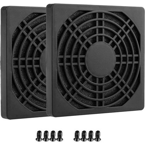 Cache-filtre pour ventilateur - AIMOONSA - Écran anti-poussière 3 en 1 8 cm - 80×80 mm - Noir - 89% filtration (1/4)