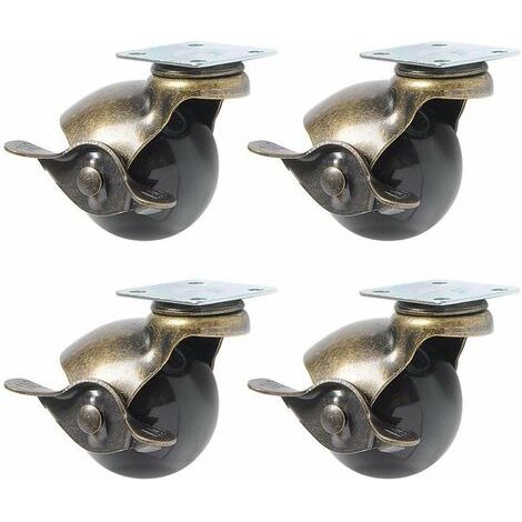 4Pcs roulette à roulettes pour pieds de meuble (1.5inch (40mm) - avec frein) (1/5)