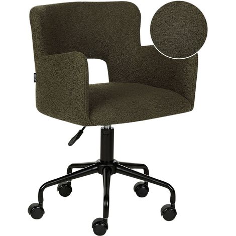 Desk Chair SANILAC Boucle Dark Green (1/5)