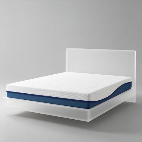 Matelas 160x200 cm pour 2 personnes, matelas en mousse à mémoire de forme au thé vert, housse amovible et lavable, dureté moyenne (1/5)