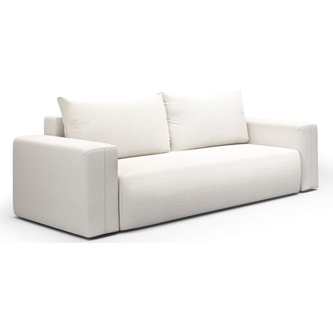 3-Sitzer-Sofabett mit Truhe Bliss Blanc Cassé