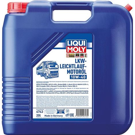 Huile moteur à démarrage facile (poids lourds) LIQUI MOLY 10W-40, bidon 20l