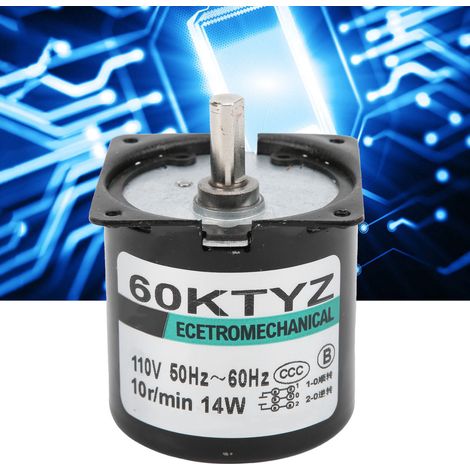AC-Synchronmotor XD60KTYZ, 14W Permanentmagnet-Langsamläufermotor, drehmomentstarker und drehzahlsteuerbarer bidirektionaler Mikromotor, Exzenterwelle, 10 U/min, AC 110V. (1/5)