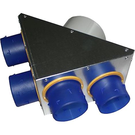 Unelvent – Plénum d'insufflation 4 piquages – VMC double flux – Débit max 500m³/h – Pour installation en réseau