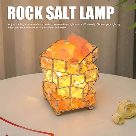 Lampadaire à Sel de Rosée 3 Colors 10 Brightnesses USB Lumière de Nuit USB 5V Lampadaire Nature Lampe de Nuit Évolutive Modèle Rose Unique Lampe Rose Cristal Lampe de Cristal Colorée Lampe USB (1/5)