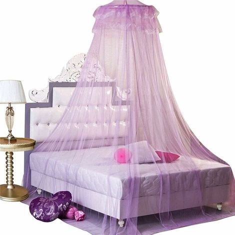Zanzariere, zanzariere per Letti singoli e Matrimoniali,zanzariera zanzariera da Letto Mesh,l'Installazione è Facile e Veloce (Viola) (1/5)
