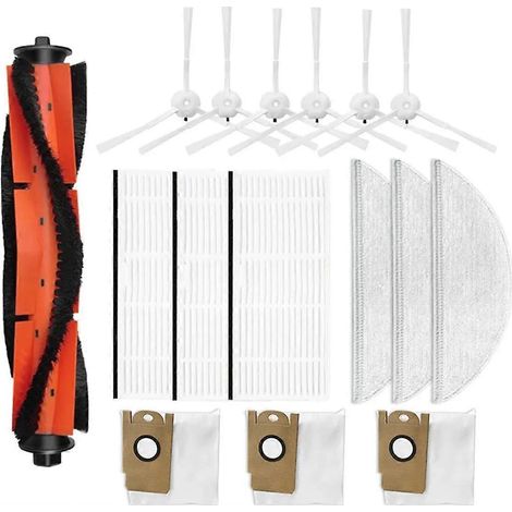 Pièces de rechange pour aspirateur robot S1 : brosse principale, brosse latérale, filtre HEPA, chiffon de nettoyage et sac à poussière. (1/5)